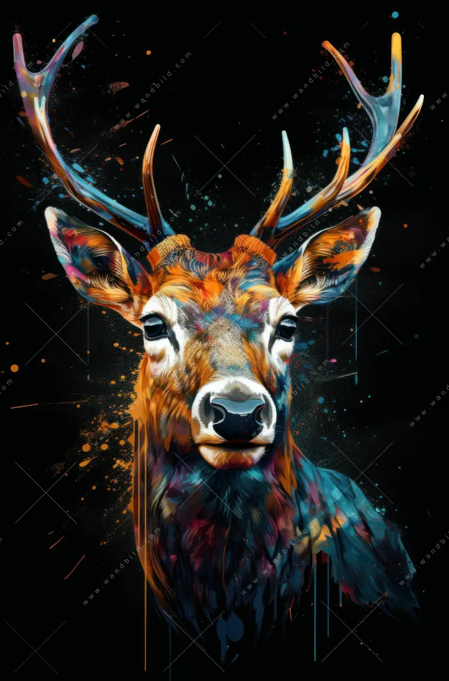 Aluminiumbild gebürstet | Hirsch-Kopf | Quadrat - Image 5