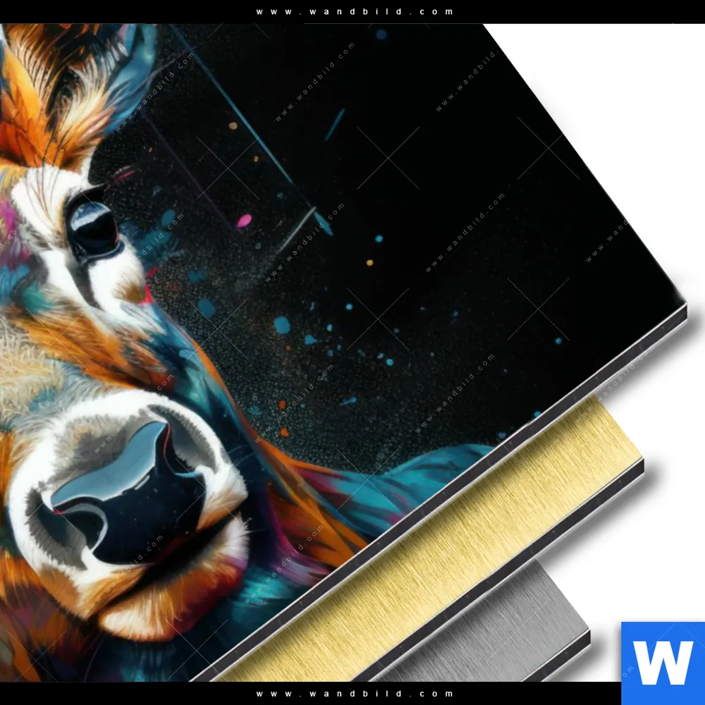 Aluminiumbild gebürstet | Hirsch-Kopf | Querformat - Image 3