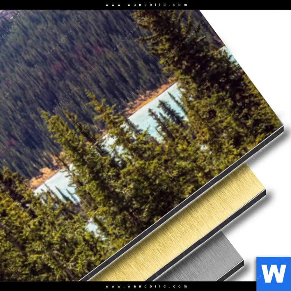 Aluminiumbild gebürstet | Hirsch vor Bergkulisse | Panorama - Image 3