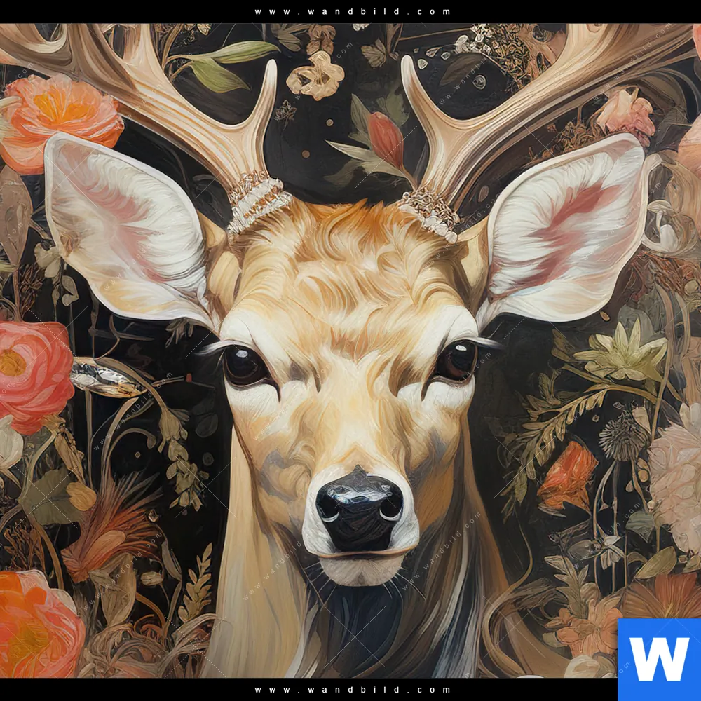 Aluminiumbild gebürstet | Reh Blumen | Panorama - Image 4