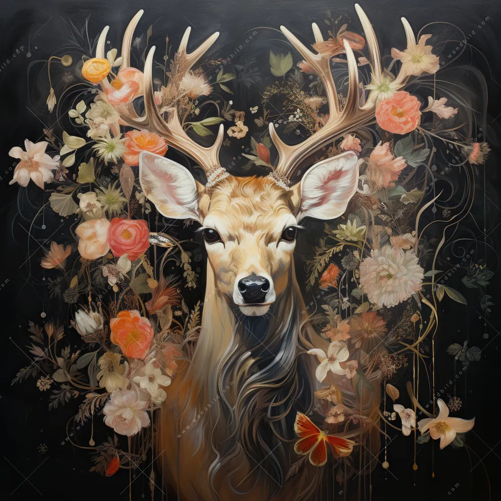 Aluminiumbild gebürstet | Reh Blumen | Panorama - Image 5