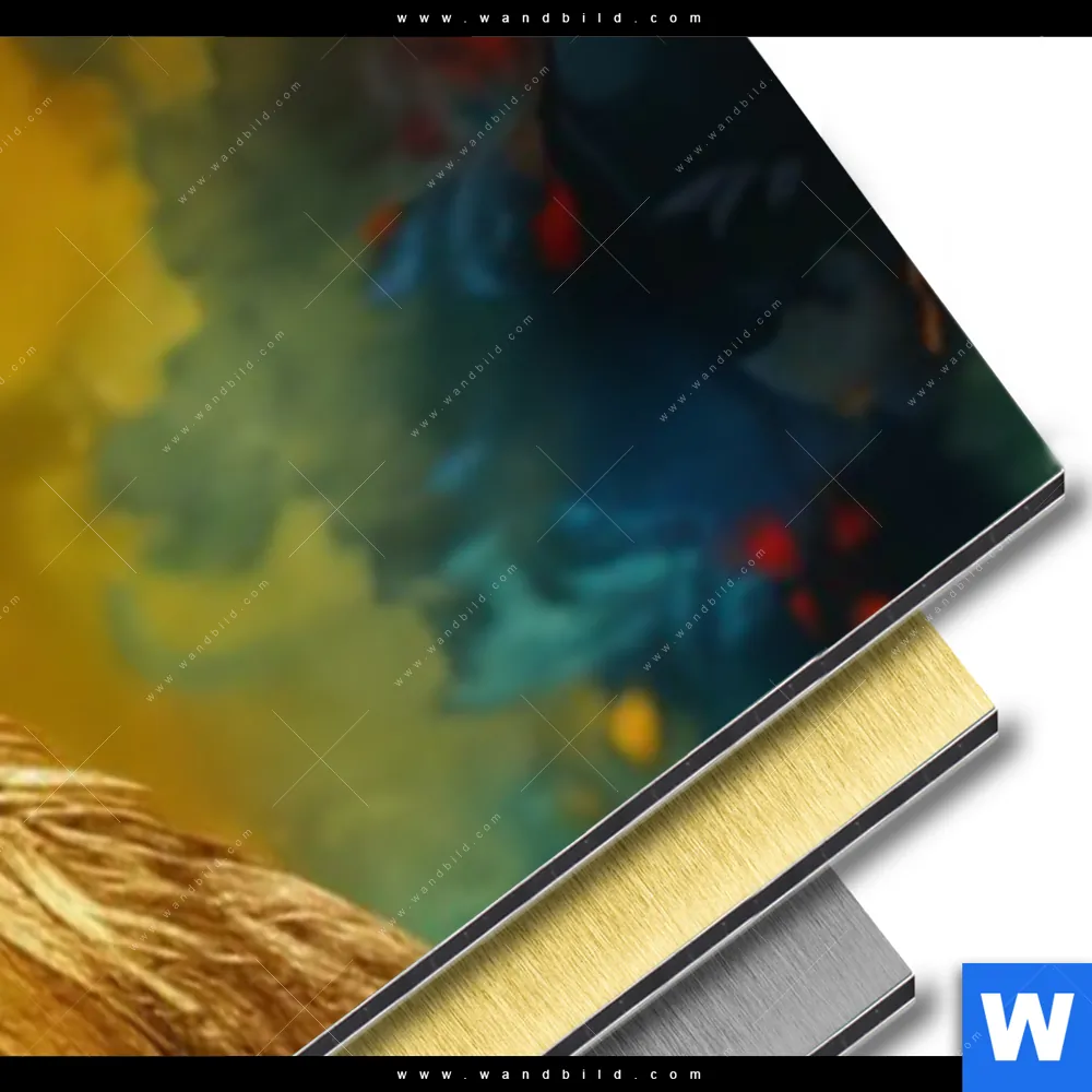 Aluminiumbild gebürstet | Rothirsch im Herbstwald | Panorama - Image 3