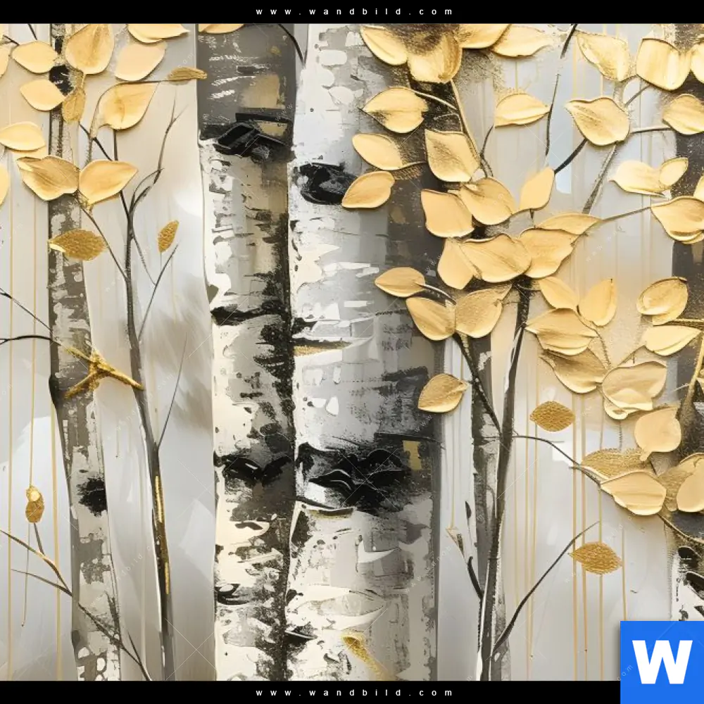 Leinwandbild | Abstrakter Birkenwald | Querformat - Image 4