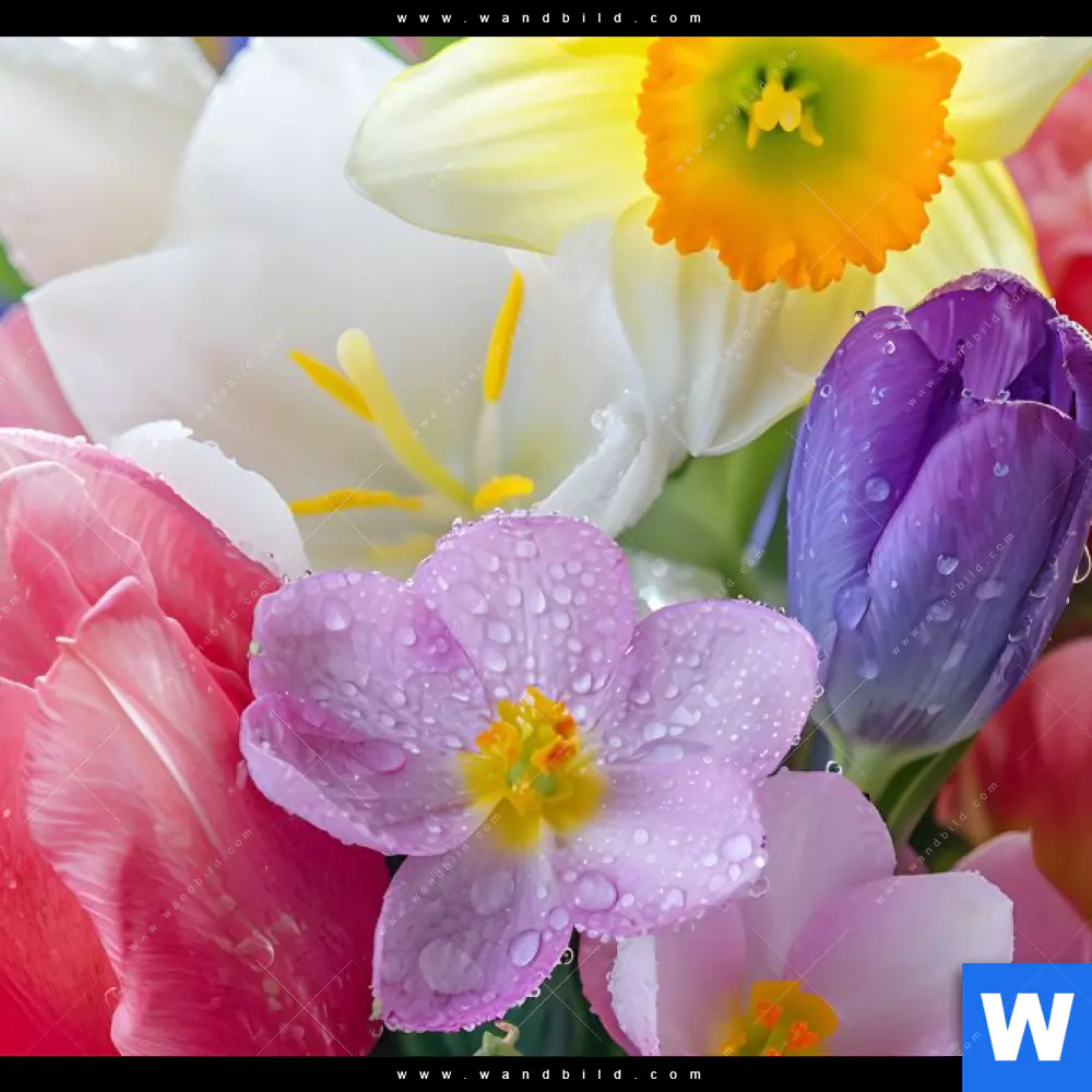 Leinwandbild | Farbenfrohe Frühlingsblüten | Querformat - Image 4