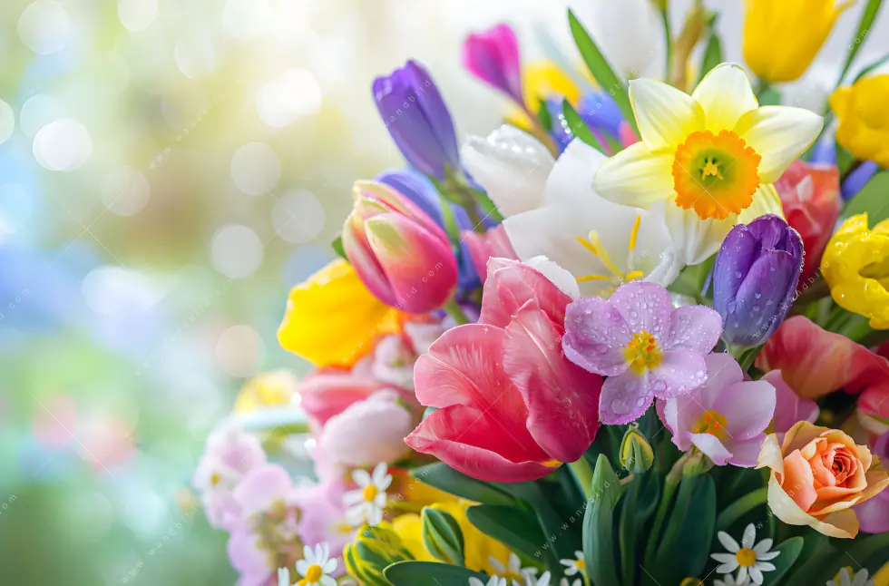 Leinwandbild | Farbenfrohe Frühlingsblüten | Querformat - Image 5