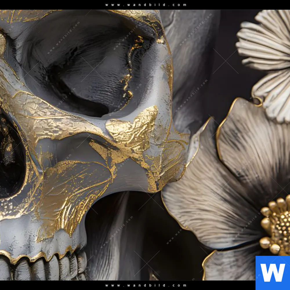 Leinwandbild | Floraler Totenschädel | Schmal - Image 4