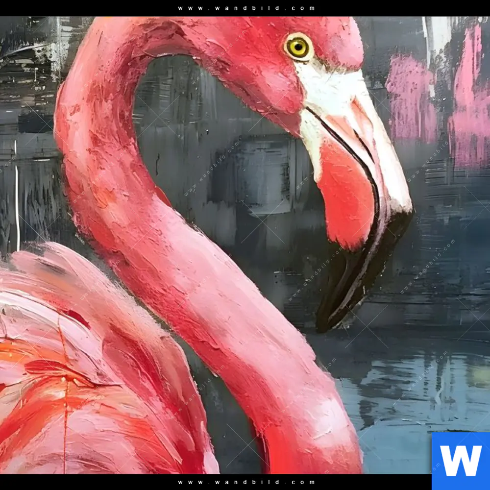 Leinwandbild | Kunstvoller Flamingo | Querformat - Image 4