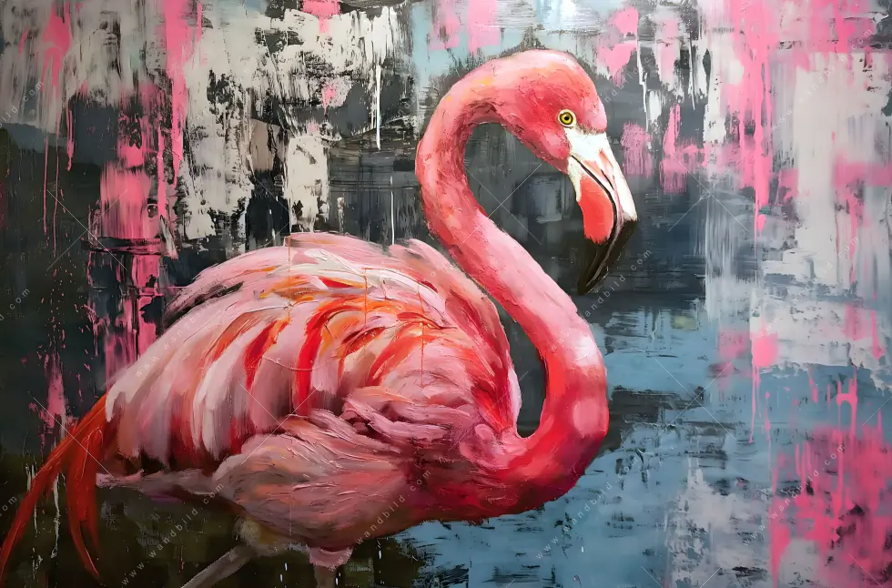Leinwandbild | Kunstvoller Flamingo | Querformat - Image 5