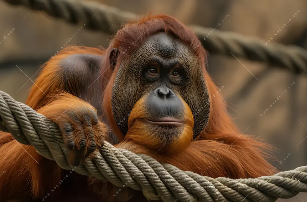 Leinwandbild | Orang-Utan mit sanftem Blick | Querformat - Image 5