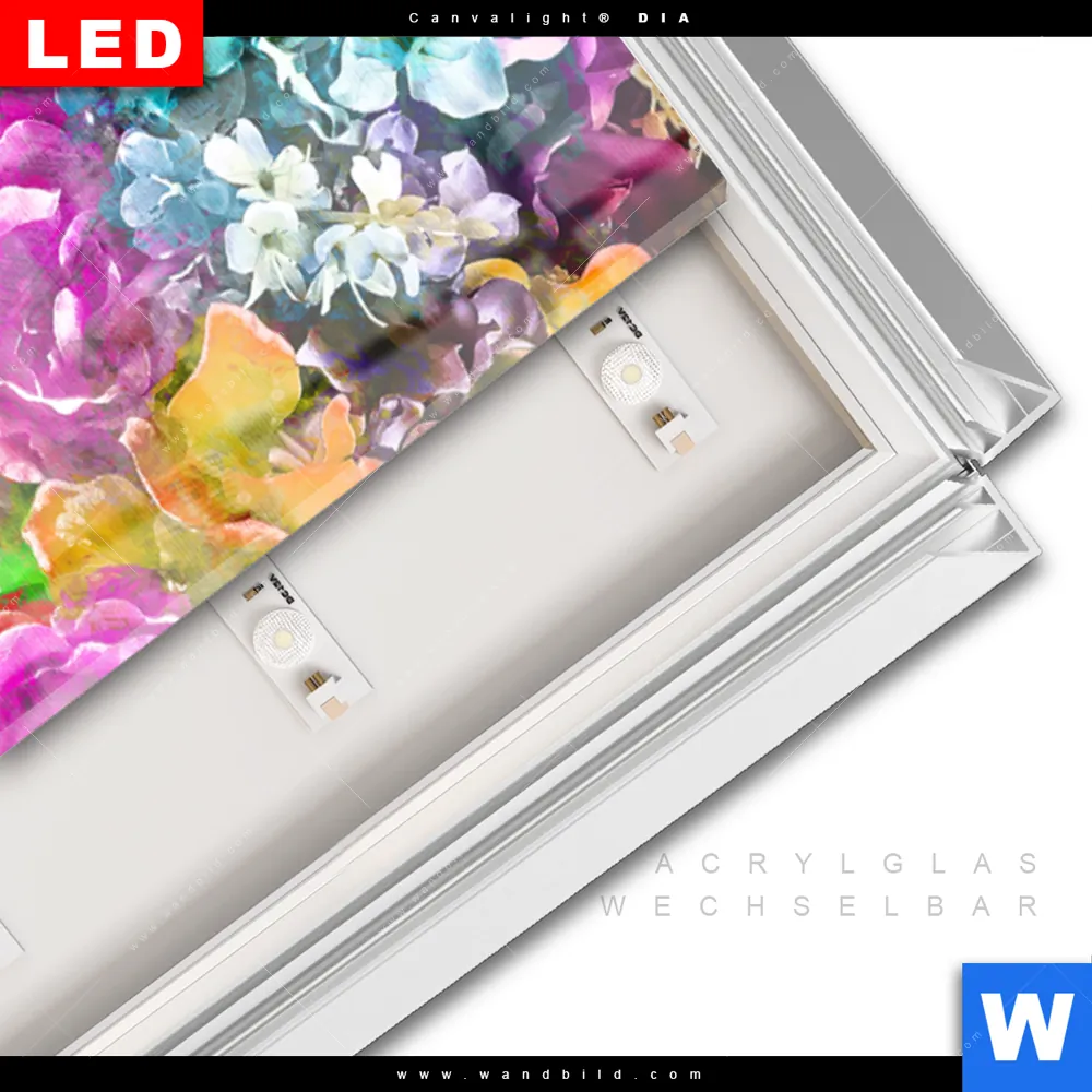 Leuchtbild Acrylglas Canvalight® DIA | Äffchen & Blumen | Schmal - Image 3