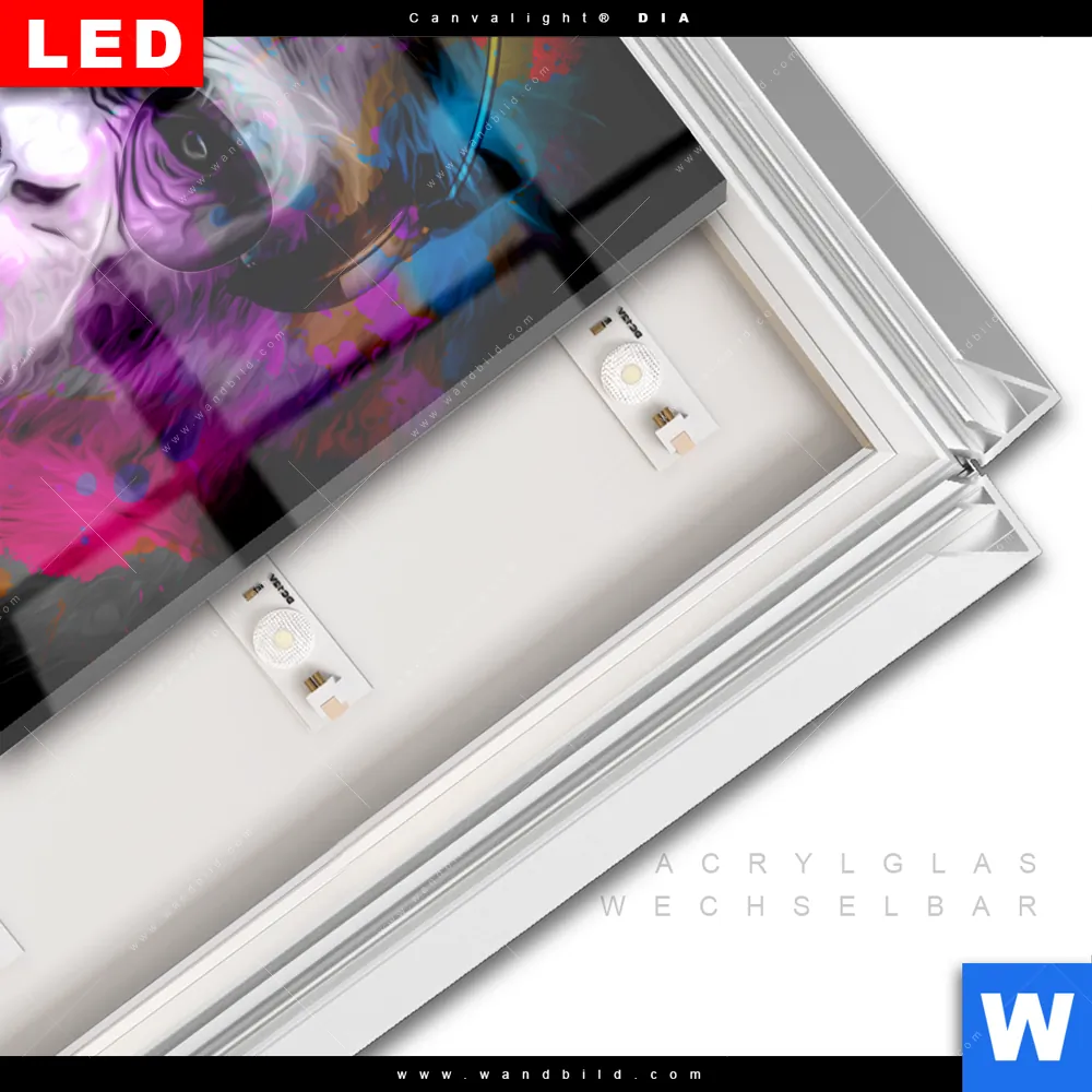 Leuchtbild Acrylglas Canvalight® DIA | Affe Pop Art No.1 | Quadrat - Image 3