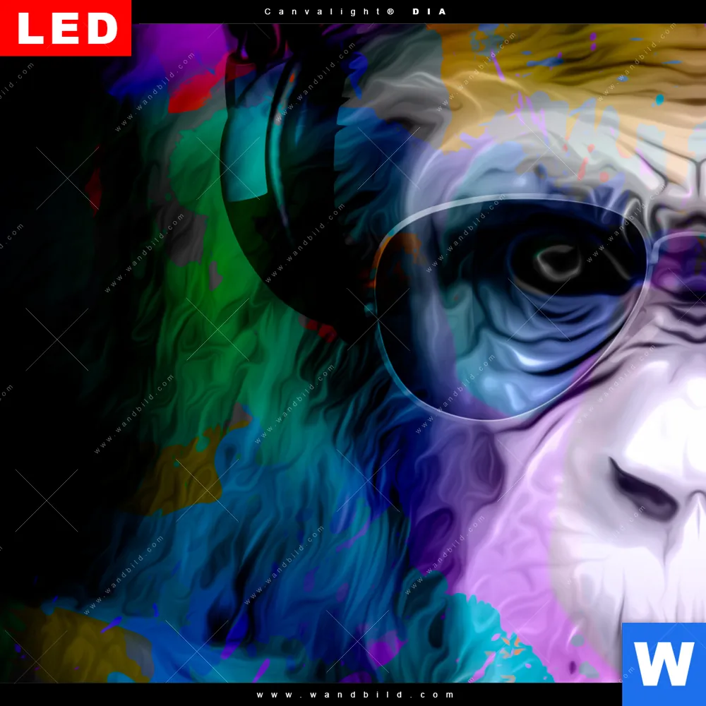 Leuchtbild Acrylglas Canvalight® DIA | Affe Pop Art No.1 | Quadrat - Image 4