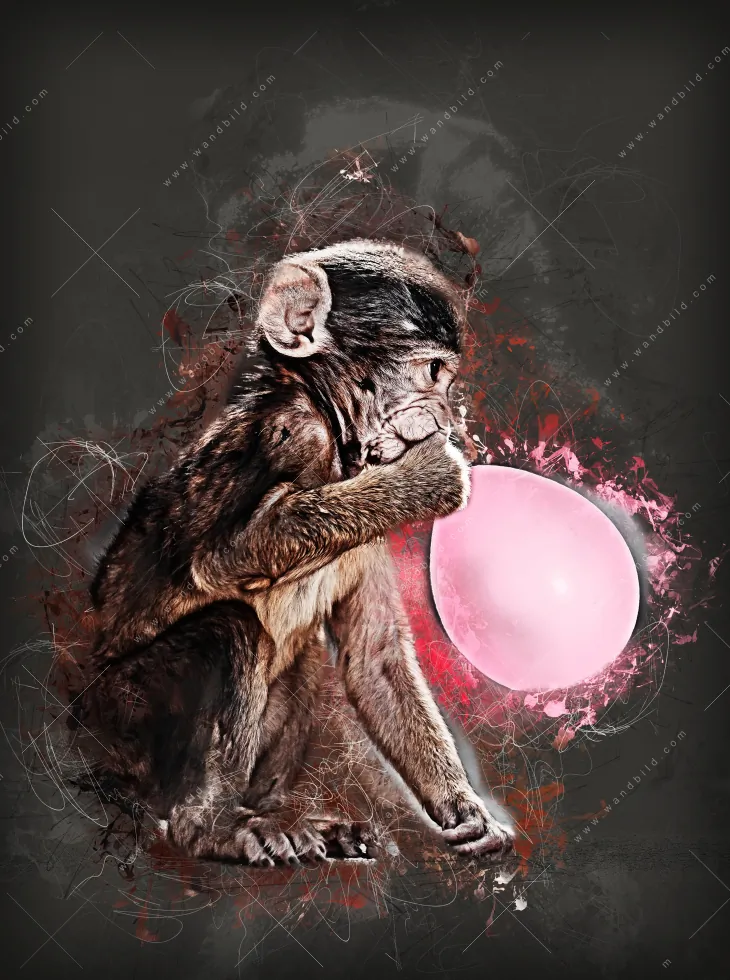 Leuchtbild Acrylglas Canvalight® DIA | Ballon Äffchen | Quadrat - Image 5