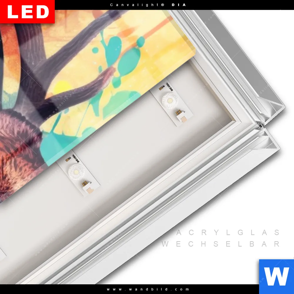 Leuchtbild Acrylglas Canvalight® DIA | Farbenfrohes Hirschporträt | Schmal - Image 3