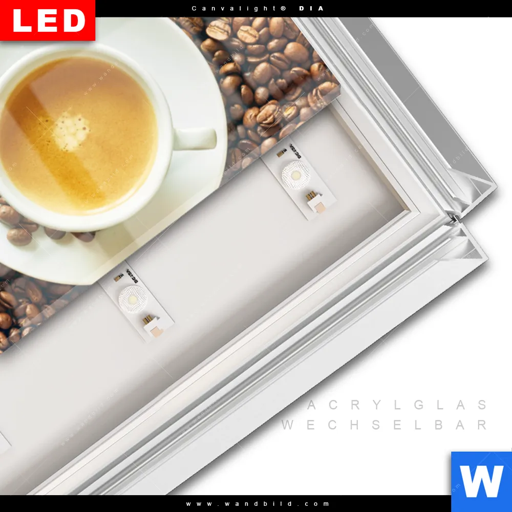 Leuchtbild Acrylglas Canvalight® DIA | Kaffee-Genuss | Panorama - Image 3
