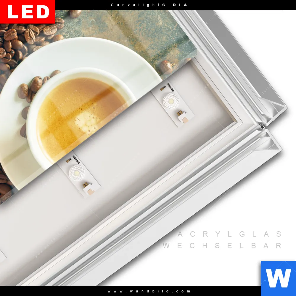 Leuchtbild Acrylglas Canvalight® DIA | Kaffee-Genuss | Quadrat - Image 3