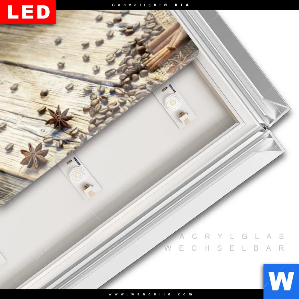 Leuchtbild Acrylglas Canvalight® DIA | Köstlicher Kaffee | Panorama - Image 3