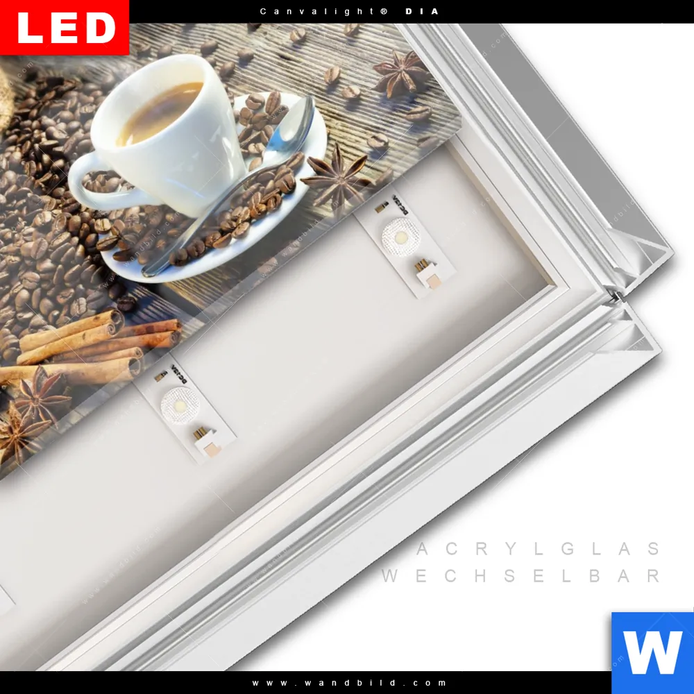Leuchtbild Acrylglas Canvalight® DIA | Köstlicher Kaffee | Querformat - Image 3