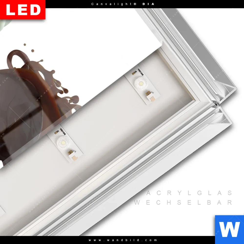 Leuchtbild Acrylglas Canvalight® DIA | Milch küsst Schokolade | Hochformat - Image 3