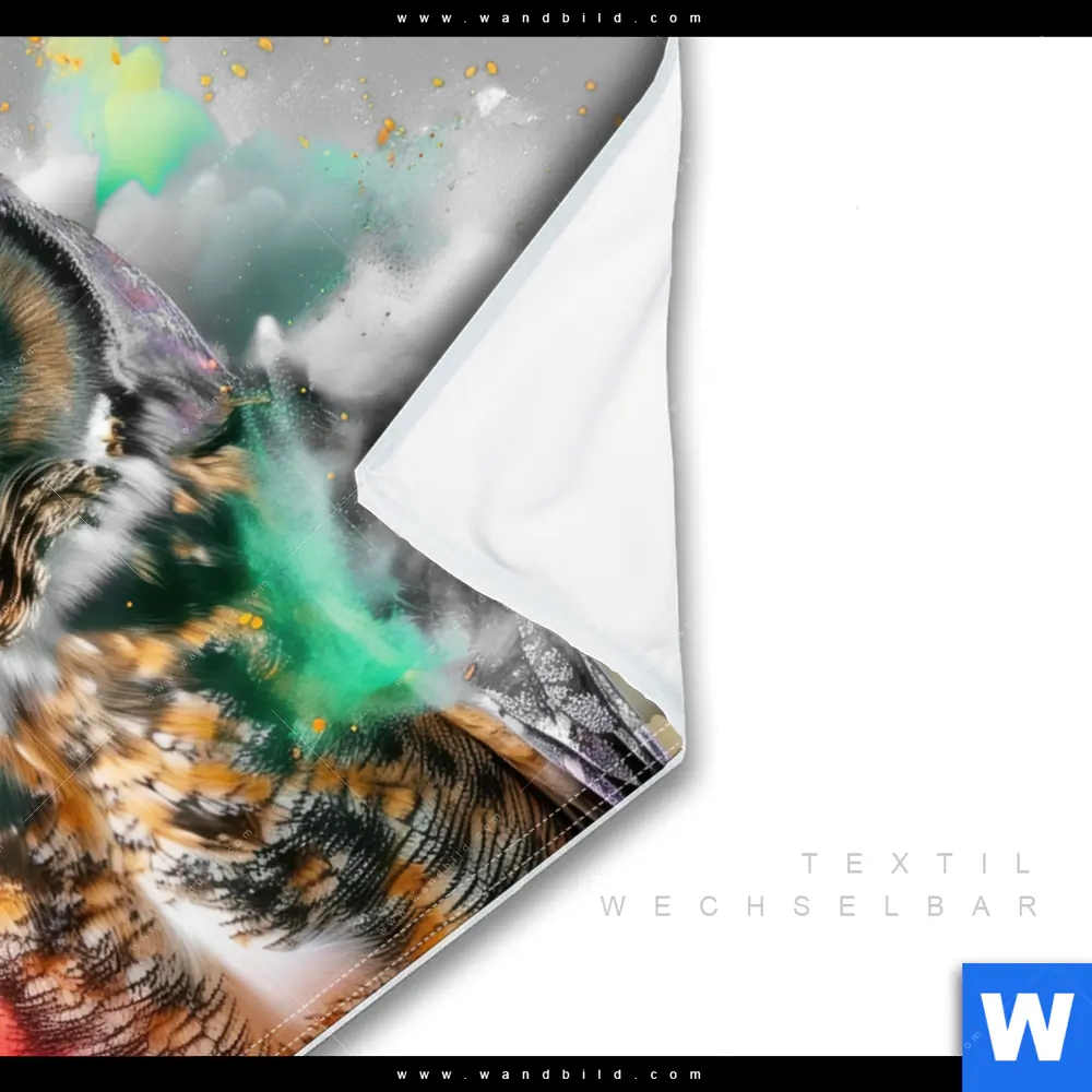 Wechselmotiv | Farbenexplosion mit Eule | Querformat - Image 3