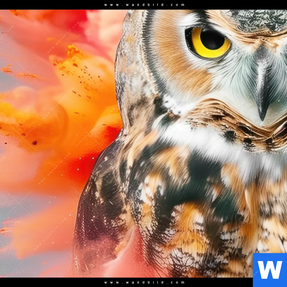 Wechselmotiv | Farbenexplosion mit Eule | Querformat - Image 4