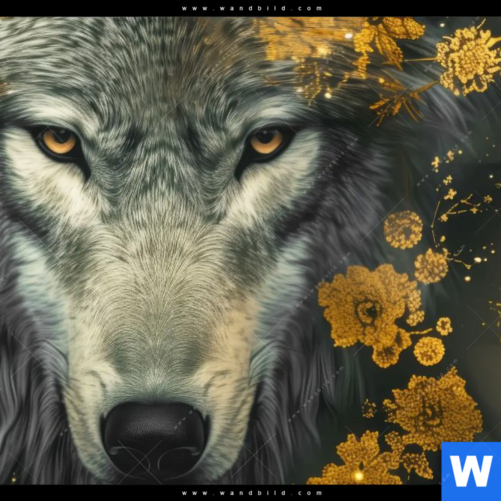 Wechselmotiv | Goldener Wolfblick | Querformat - Image 4